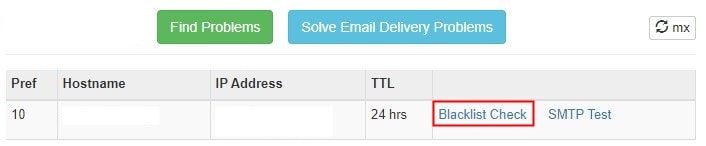MX ToolBoxでメールのブラックリストをチェック