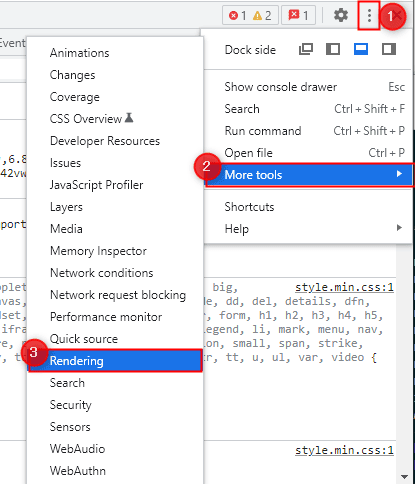 chromeで印刷用レンダリングの設定